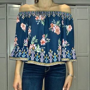 Off the shoulder blouse.